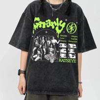 Katseye Retro Gnarly Mineralinio plovimo marškinėliai Unisex M gray