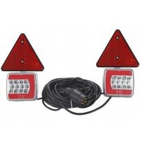 Žibintai galiniai 25 LED su atšvaitais magnetiniai su kištuku 12/24V