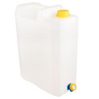 Kanistras plastikinis baltas su kraneliu 20L