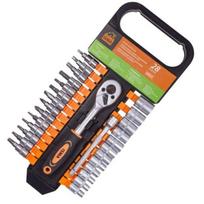 Galvučių ir antgalių torx hex rinkinys 1/4" 28vnt.