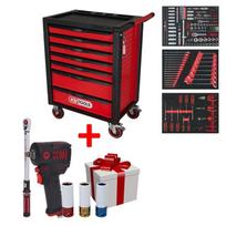 Įrankių vežimėlis su įrankiais. Bėgeliai su guoliais 215vnt. 7 stalčiai KsTools RACING LINE + priedai