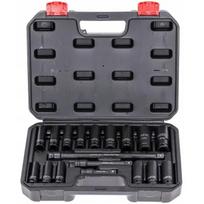 Smūginių galvučių rinkinys, ilgos/trumpos su priedais 1/2″ 8-24mm 18vnt.