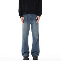 High Street Micro Flare Jeans Men's Spring and Autumn Loose Casual Flared Trousers S mėlyna