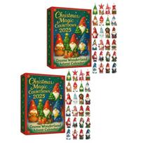 Gnome Advent Calendar Christmas Countdown Calendar with 24 Gnomes Festive Gnome Decorations for Kids Xmas New Year Gift 2 Set beige
