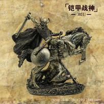 Medieval Samurai Armor Model Vintage Roman Armor Warrior Creative Bar Ornament Crafts Knight War Horse 26*9.5*25cm