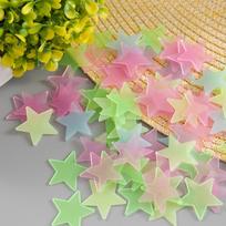 Luminous Cartoon butterfly Stars Wall Stickers for Kids room Bedroom Decor Glow in the dark Wall Decals Noctilucent Stickers blue
