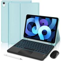 Keyboard Case for iPad Air 11  (M4/M3/M2) / iPad Air 4/5 10.9  - Blue Synthetic Leather with Keyboard + Mouse + Stylus