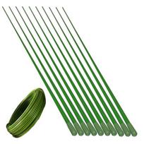 Sodo lankstomi vieno stiebo augalo atraminiai kuolai Didelio stiprumo Lengva naudoti apsauga nuo vėjo patalpų lauko augalų kuoliukai Priedai 50cm 10 pcs green