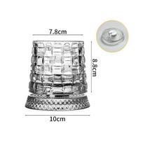 Crystal 360 Rotating Whiskey Glass Cup Creative Glass Cup With Base Bottle Bar Party Beer Mug Drinking Glasses Beer Accessory Set white