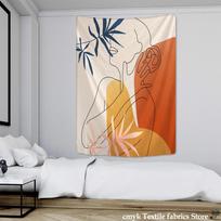 Scenery Art Bohemian Wall Hanging Bohemian Printed Microfiber Fabric Home Decoration Bedspreadx Wall Tapestry 74x94cm(29x37in) white