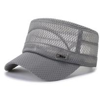 Summer Men'S Summer Hat Mesh Military Caps Flat Top Snapback Adjustable Baseball Cap Cadet Army Man Breathable Trucker Caps A5 gray