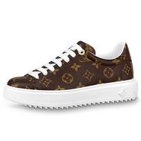 LOUIS VUITTON Time Out Low top Stylish Skateboarding Shoes Women's Brown 1A8FJP 35 black
