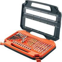 Black+Decker 76 pcs. Set: Titanium drill bits for metal 1.5-8 mm, masonry