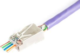 Digitus RJ45 (8P8C) Through-Hole Plug, Cat.6, Shielded, AWG 26-24, Pack of 100