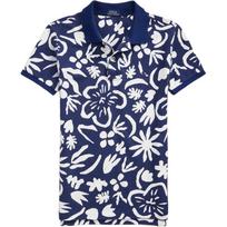 Polo Ralph Lauren Floral Print Pony Logo Embroidered Short Sleeve Polo Shirt Women tops Navy-Blue WMPOKNINC020019-410 M gray