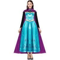 M-XL new Frozen Princess Anna cosplay costume Halloween stage costume queen costume XL blue