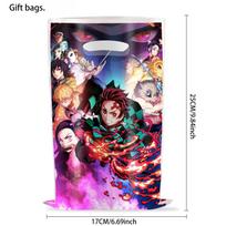 Demon Slayer Dovana maišelis Gimtadienio dekoras Kamado Nezuko Rankena Saldainių dovanų maišelis Pakavimo maišelis Kūdikio krikštynos Vaikų berniukų dovanos Sodo reikmenys 10pcs black