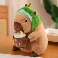 Realistic Capybara Plush Toy with Unicorn Dinosaur Design Dress for Cosplay and Food Decor Stuffed Animal about 30cm avokadas