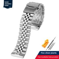 22mm Vyriškas vientiso plieno dirželis Seiko PROSPEX serijos abalone laikrodžiams SRPA21J1 SRPE99K1 SRP777 SRPC25 773, Juoda Sidabrinė apyrankė 22mm width gray