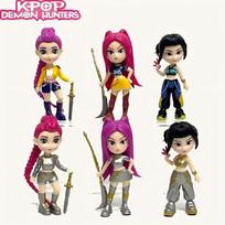 6pcs/Set Kpop Demon Hunters Action Figure Derpys Tiger Rumi Mira Zoey Sussy Figurine Xmas Present In Stock great for daily use black
