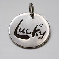 Personalized Cat Dog ID Tag MW007 Name with Cute Symbols Engraved Front and Back for Custom Pets Collar Anti-Lost Metal Charm 20mm sidabras