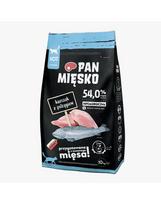 Pan Mięsko sausas maistas katėms su vištiena ir upėtakiu, 10 kg