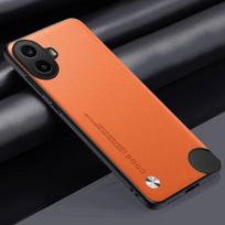 Luxury PU Leather Case For Nothing CMF Phone 1 5G Back Cover Silicone Shockproof Protection Phone Case For Nothing CMF Phone1 For CMF Phone 1 oranžinė