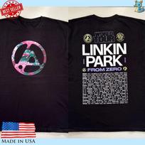 Linkin Park Pasaulinės Ekskursijos Marškinėliai Iš Zero Grupės Koncerto Grafinis T-shirt Unisex T-shirt S gray