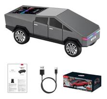 „Cybertruck“ belaidis radijo imtuvas, kolonėlė WSTER WS-580 – 15 W išvesties galia ir RGB LED efektai!.Spalva-pilka