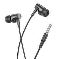 HOCO laidinės ausinės Jack 3,5 mm su mikrofonu M112 juodos