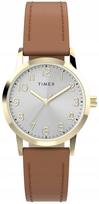 Moteriškas laikrodis su odine apyranke TIMEX TW2Y72700, auksinis, su skaičiais