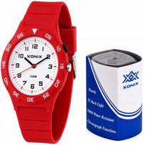 Laikrodis XONIX raudonas 10 ATM LED apšvietimas japoniškas mechanizmas Y121E