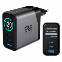 USB įkroviklis 120W QC PD GaN su Encore Energy ekranu