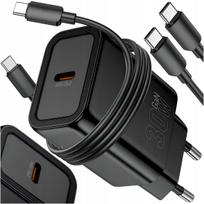 30W USB-C PD QC 3.0 GaN įkroviklis su USB-C laidu