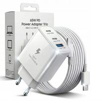 Greitasis įkroviklis 65W, 1x USB-A, 2x USB-C, Samsung pakaitinis