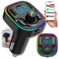 Bluetooth FM moduliatorius automobiliui su PD 20W, QC3.0, USB-C, LED