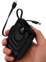 Išorinė baterija 20000mAh VOPTIX CK-059 22.5W LCD, su laidais, iPhone, Android, PD, tinka lėktuvui