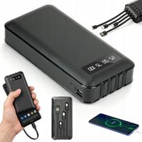 Išorinė baterija 20000mAh 22.5W su USB-C laidu ir Micro jungtimi