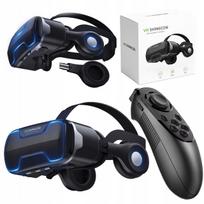 3D VR akiniai Shinecon G02ED su ausinėmis ir nuotolinio valdymo pultu išmaniajam telefonui