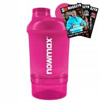 Shakeris nowmax WAVE NANO 300 + 150 ml, rožinis, su sieteliu