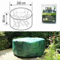 Apvali sodo stalo uždanga PE Ø 200 x 80 cm žalia