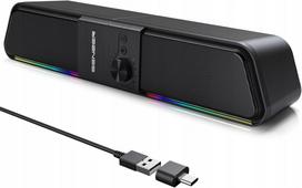 Kolonėlės SENZER CS20 su LED apšvietimu, USB jungtimi ir aiškiu stereo garsu
