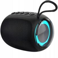 Nešiojama belaidė Bluetooth kolonėlė, juoda, 5W, su FM radiju ir apšvietimu