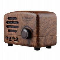 Belaidė kolonėlė su radiju, retro stiliaus, 400 mAh, 5V, 3W, tamsaus medžio