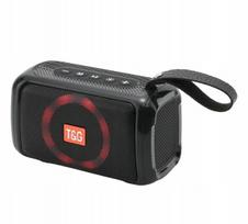 Belaidė garso kolonėlė T&G TG193 su Bluetooth, FM radiju, LED apšvietimu ir mikrofonu, juoda