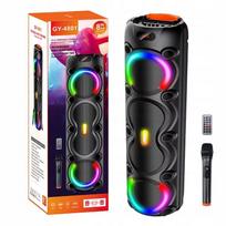Bevielė nešiojama garso kolonėlė 4x8" su RGB, mikrofonu, karaoke funkcija, Bluetooth