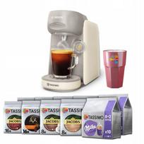 Kapsulių aparatas Bosch Tassimo Finesse cream su 10 kapsulių ir puodeliu