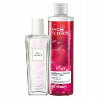 Kosmetikos rinkinys AVON Rare Pearls purškiklis 75 ml + gelis 250 Raspberry