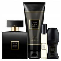 AVON Little Black Dress 4in1 rinkinys: kvepalai, losjonas, rutuliniai kvepalai