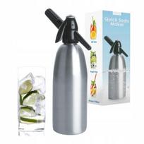Sifonas soda vandeniui CO2 plieninis 1L sidabrinis